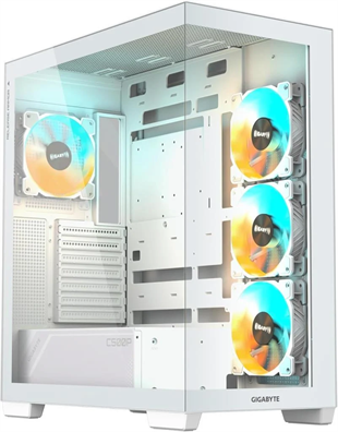GIGABYTE GB-C500PI-ST C500 Panoramic Stealth Ice Sütunsuz Panoramik Cam Beyaz Mid Tower PC Kasası (4x ARGB Fanlı)