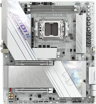 GIGABYTE X870 AORUS TACHYON ICE DDR5 HDMI-DP TYPEC PCIE 5.0 AM5 ATX BEYAZ