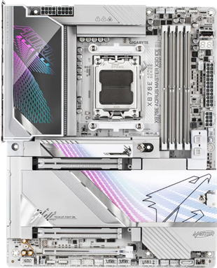 GIGABYTE X870E AORUS MASTER X3D ICE X870E WIFI7 HDMI-DP DDR5 AM5 ATX Beyaz