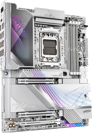 GIGABYTE X870E AORUS MASTER X3D ICE X870E WIFI7 HDMI-DP DDR5 AM5 ATX Beyaz