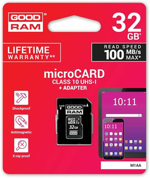 GOODRAM 32GB M1AA-0320R12 microSD Hafıza Kartı 100MB
