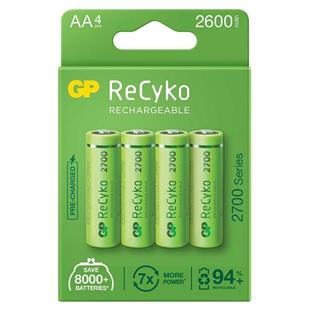 GP Recyko AA 2600 mAh Şarjlı 4lü Pil GP270AAHCE-2EB4 (GPRHC272E001)