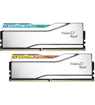 GSKILL 96GB (2X 48GB) DDR5 6400MHZ CL32 RGB DUAL KIT PC RAM / TRIDENT Z5 ROYAL SILVER F5-6400J3239F48GX2-TR5S