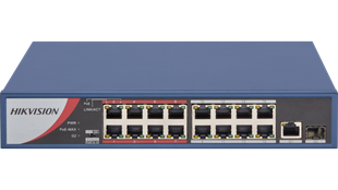 HIKVISION 16port PoE 130w 10/100 Yönetilemez Switch DS-3E0318P-E/M(B)