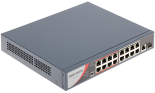 HIKVISION 16port PoE 130w 10/100 Yönetilemez Switch DS-3E0318P-E/M(B)
