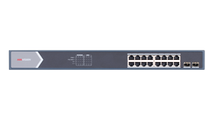 HIKVISION 16port PoE 150w 2-SFP Gigabit Yönetilemez Switch DS-3E0518P-E/M