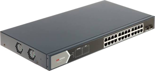 HIKVISION 24port PoE 225W 2-SFP Gigabit Yönetilemez Switch DS-3E0526P-E/M
