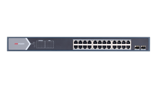 HIKVISION 24port PoE 250w 2-SFP Gigabit Yönetilemez Switch DS-3E0526P-E/M