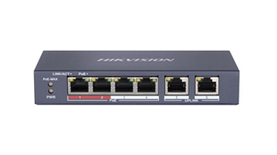 HIKVISION DS-3E0106P-E/M 6 Port Mbit 4 Port PoE 35W 2xMbit Uplink Desktop Yönetilemez Metal Kasa Switch