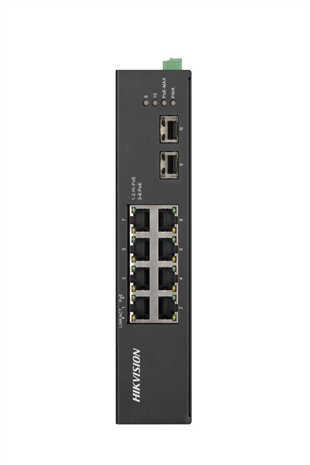 HIKVISION DS-3T0510HP-E/HS 10 Port Gbit 8 Port PoE 120W 2xSFP Uplink Endüstriyel Yönetilemez Metal Kasa Switch