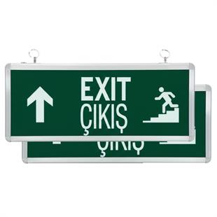 Horoz Robson HL330 3 Watt 160 Lümen Şarjlı Acil Çıkış Yukarı Merdiven EXIT Levhası Özellikleri (2li Paket)