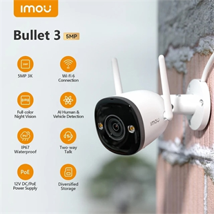 IMOU 5MP Bullet 3.6mm Wıfı Kablosuz IP Kamera Bullet 3 IPC-S3EP-5M0WE