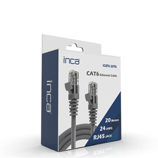 INCA 20metre CAT6 Utp ICAT6-20TG Gri Patch Kablo