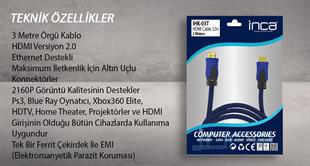 INCA IHK-03T 3 Mt 2.0V 4K& 2K & FULL HD HDMI Kablo