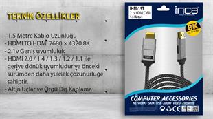 INCA IHM-15T 1.5 Mt 2.1V HIGH SPEED 8K HDMI Kablo