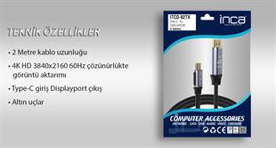 INCA ITCD-02TX 2 Mt TYPE-C TO DİSPLAYPORT Kablo
