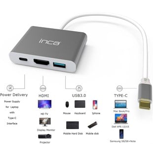 INCA ITPC-04TX Type-c Hub HDMI 4K@30hz USB3.0+PD100W