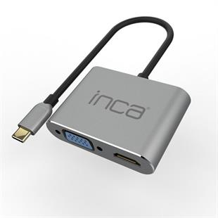 INCA ITPC-06T 0.15metre TYPE-C - HDMI_VGA(D) Görüntü Adaptörü Gümüş 100W