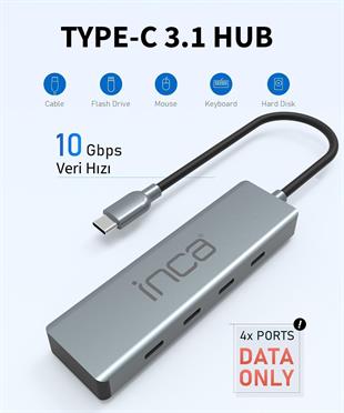 INCA ITPT-4TX 4 Port Type-C Çoklayıcı