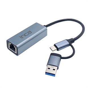 INCA IUTP-01T USB 3.0 & TYPE-C 10/100/1000Mbps Gigabit Ethernet Adaptörü