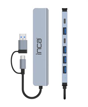 INCA IUTP-7T 7 Port X5 USB 3.0 + 2 Type-C Aluminyum Çoklayıcı