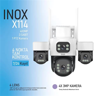 INOX 3+3+3MP PTZ Speed Dome Wıfı Kablosuz IP Kamera INOX-X114 PTZ