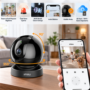 Imou IPC-S2DP-5R1S Rex 3D-R1 Akıllı Takip İki Yönlü Konuşma Gece Görüşlü 5MP Wİ-Fİ Kamera