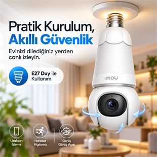 Imou IPC-S6DP-3M0WEB Bulb Cam Renkli Gece Görüş İki Yönlü Konuşma Siren Wifi 3MP E27 Ampul Duy Tipi Kamera