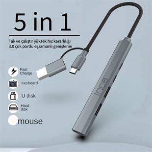 Inca IUTP-06T 15cm Tip-C+USB=>1*USB3.0+2*USB2.0+