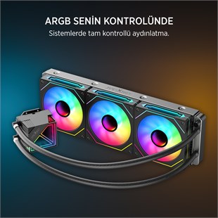 James Donkey Lugis JDC360 ARGB 360mm Siyah Sıvı İşlemci Soğutucu AM5 ve LGA1700 Uyumlu