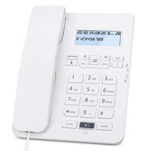 Karel TM-145 Kablolu Ekranlı Krem Masaüstü Telefon
