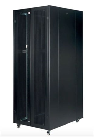 LANDE LN-HL-42U80100-BL-BAAA 42U 80X100 Dikili Tip Boş Kabinet Ön Arka Kapak Perfore