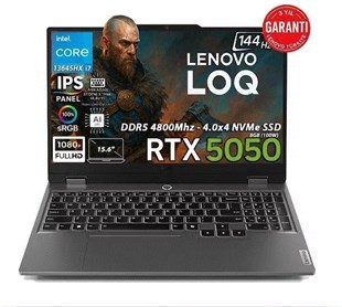 LENOVO LOQ 15IRX10 83JE01D3TR i7-13645HX 16GB 1TB SSD 8gb RTX5050 15.6