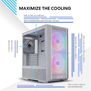 LIAN LI LANCOOL 216 MESH ARGB 3x FAN MID-TOWER BEYAZ E-ATX KASA G99.LAN216RW.00