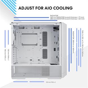LIAN LI LANCOOL 216 MESH ARGB 3x FAN MID-TOWER BEYAZ E-ATX KASA G99.LAN216RW.00