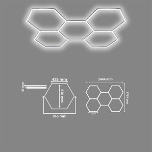 Ledx AL-RW7226 Altıgen Petek 240W Beyaz Led Armatür Garaj Dekoratif Aydınlatma