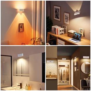 Ledx SK-BD188F Çift Yönlü Hareket Sensörlü Dekoratif Şarjlı Duvar Aplik 2 Mercekli 15 Smd Ledli 3000K-4000K-6500K