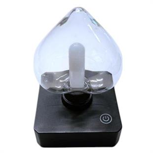 Ledx YQX-ANL95-B03 Amber Renkli Alev Efektli Dokunmatik Masa Lambası 800mAh Şarjlı (Şeffaf Kalpli)