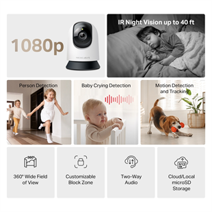 MERCUSYS 2mp 4mm Kablosuz Wıfı Pan-Tilt IP Kamera MC200