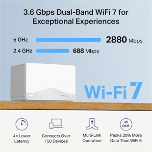 MERCUSYS HALO H25BE-3p WIFI7 BE3600 Çift Bant Mesh Router 3-lü set