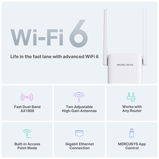 MERCUSYS ME70X WIFI6 AX1800 Menzil Genişletici Priz Tip