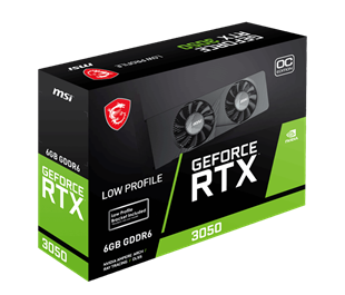 MSI 6GB RTX3050 LP E 6G OC GDDR6 96bit HDMI DP PCIe 4.0 Low Profile