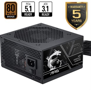 MSI 750w 80+ Bronze MAG A750BN PCIE5 III Power Supply