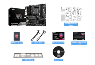 MSI B550M PRO-VDH DDR4 M2 PCIe NVME HDMI DP PCIe 16X v4.0 AM4 mATX