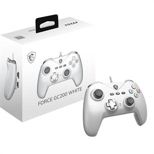 MSI GG FORCE GC200 Whıte Beyaz Oyun Kolu Kablolu Pc/Androıd 8+ Desteğı Çıft Tıtresım Motoru 2M