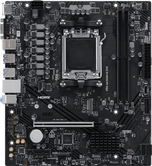 MSI PRO A620AM-B EVO DDR5 HDMI PCIE 4.0 AM5 mATX