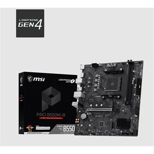 MSI PRO B550M-B DDR4 4600MHZ 1XHDMI 2XM.2 MATX AM4 (AMD AM4 5000/5000G/4000G/3000/3000G SERİLERİ İLE UYUMLU)