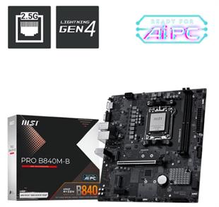 MSI PRO B840M-B AM5 DDR5 8000MHZ(OC) HDMI VGA 2X M.2 USB 5 GBS 2.5G LAN MATX