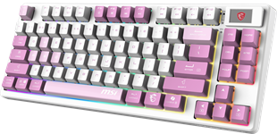 MSI Q TR GG Forge GK600 TKL Violet Switch Mekanik Beyaz/Mor Oyuncu Klavyesi