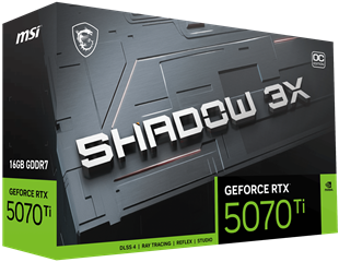 MSI RTX5070TI 16GB SHADOW 3X OC 16G GDDR7 256bit HDMI DP PCIe 5.0